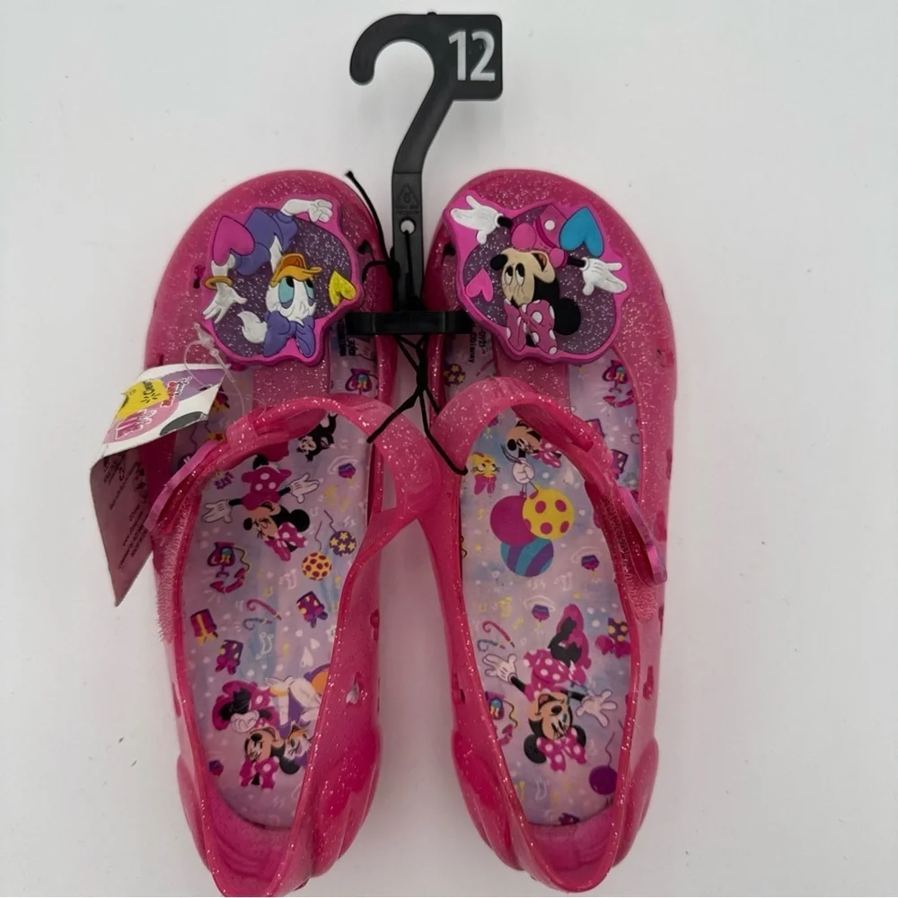 Disney Toddler Girls Pink Minnie Mouse Daisy Duck Jelly Sandals Size 12